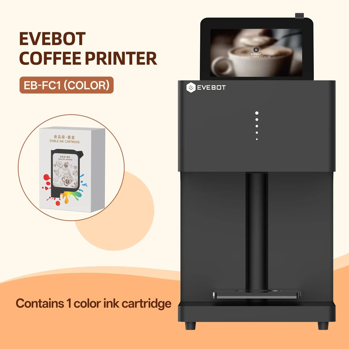 Evebot Multicolor Coffee Drink Printer EB-FC1 Color Food Printer Evebot