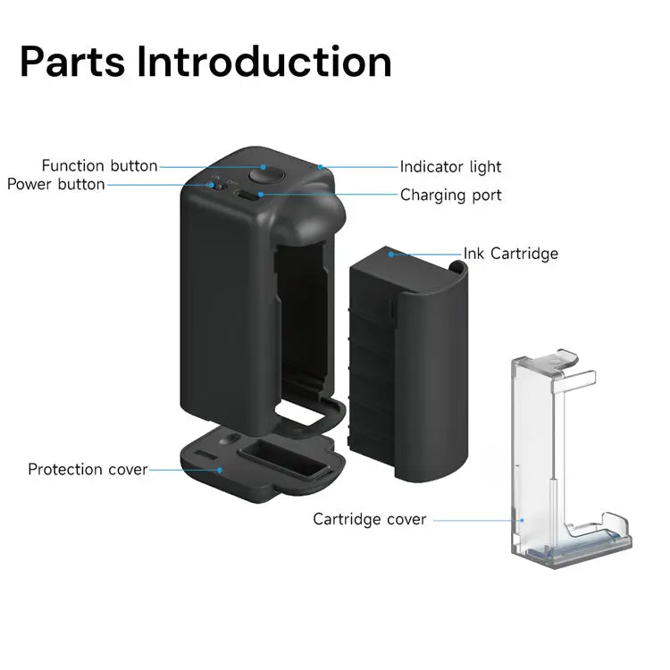 Evebot PrintInd — 可攜式手持式噴墨印表機噴碼機，搭配快乾墨水匣，適用於各種材質表面列印 Evebot